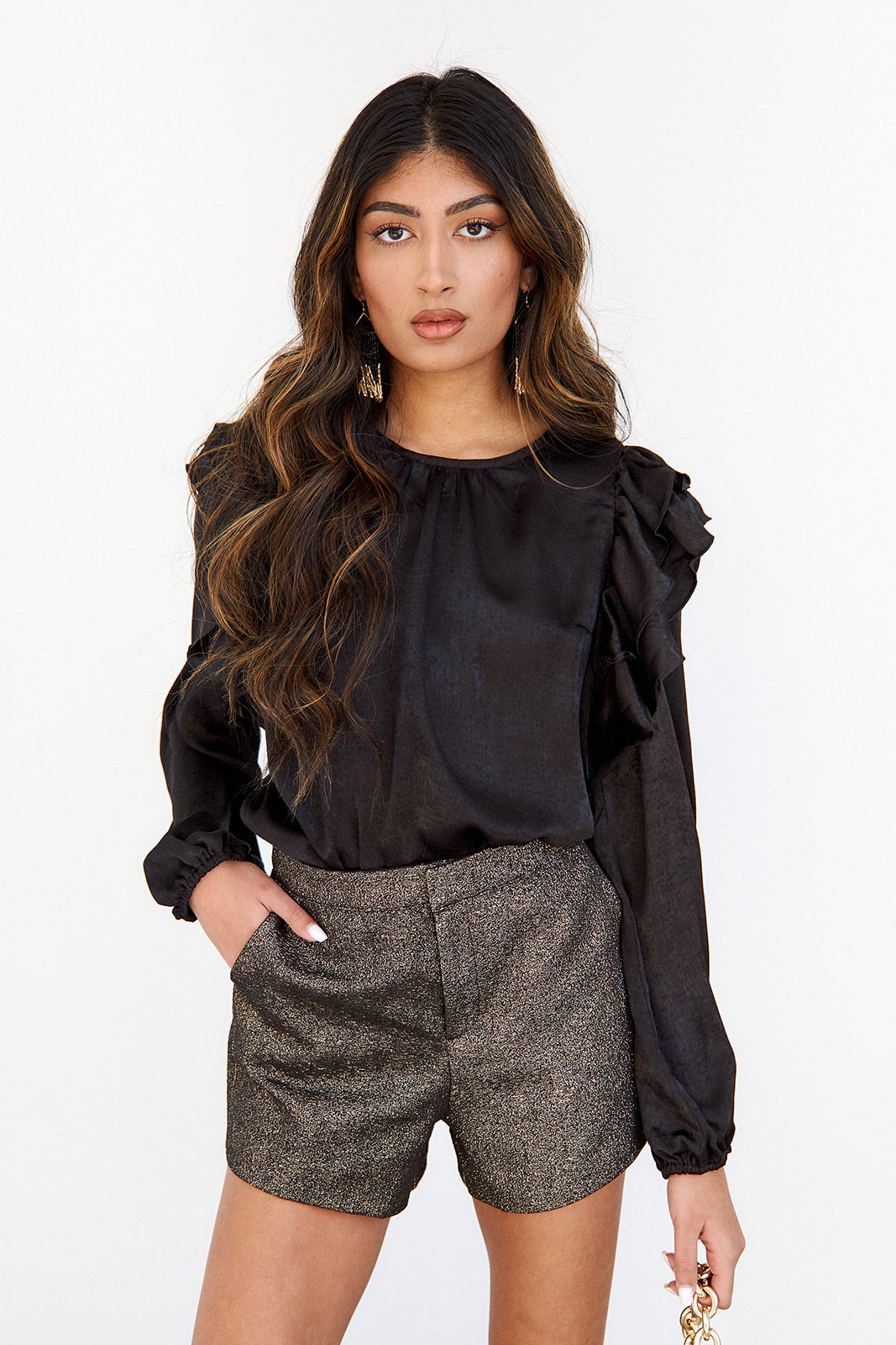 SALE - Mercy Metallic Detail Shorts - fab'rik
