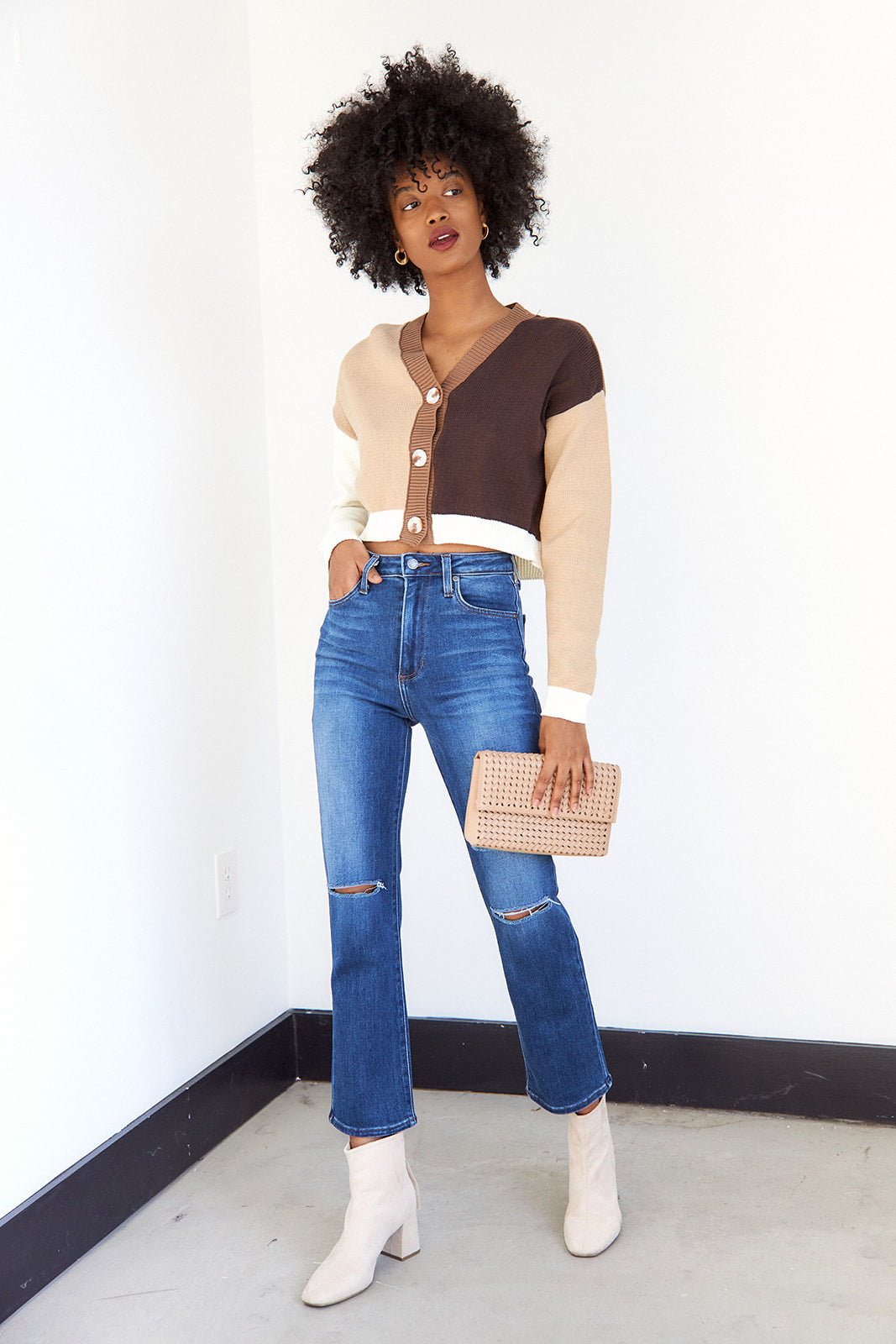 SALE - Santina Color Block Cardigan - fab'rik