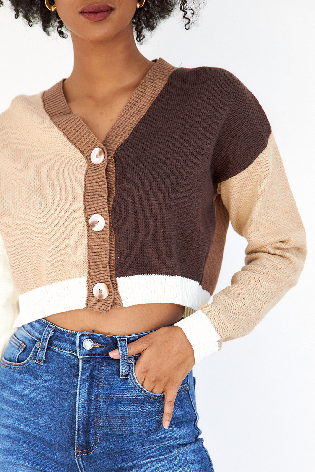 SALE - Santina Color Block Cardigan - fab'rik