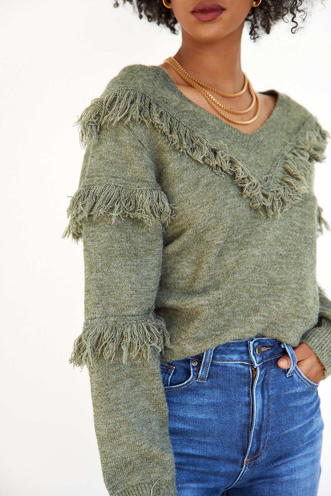 SALE - Taos Fringe Detail Sweater - fab'rik