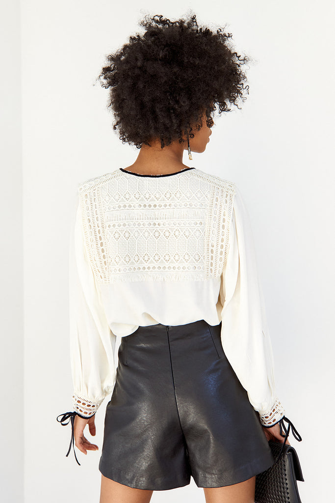 SALE - Montie Twist Detail Faux Leather Skirt - fab'rik