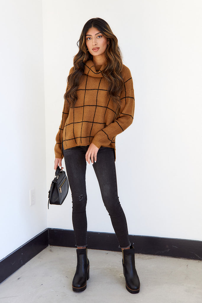 SALE - Owynn Turtleneck Grid Sweater - fab'rik