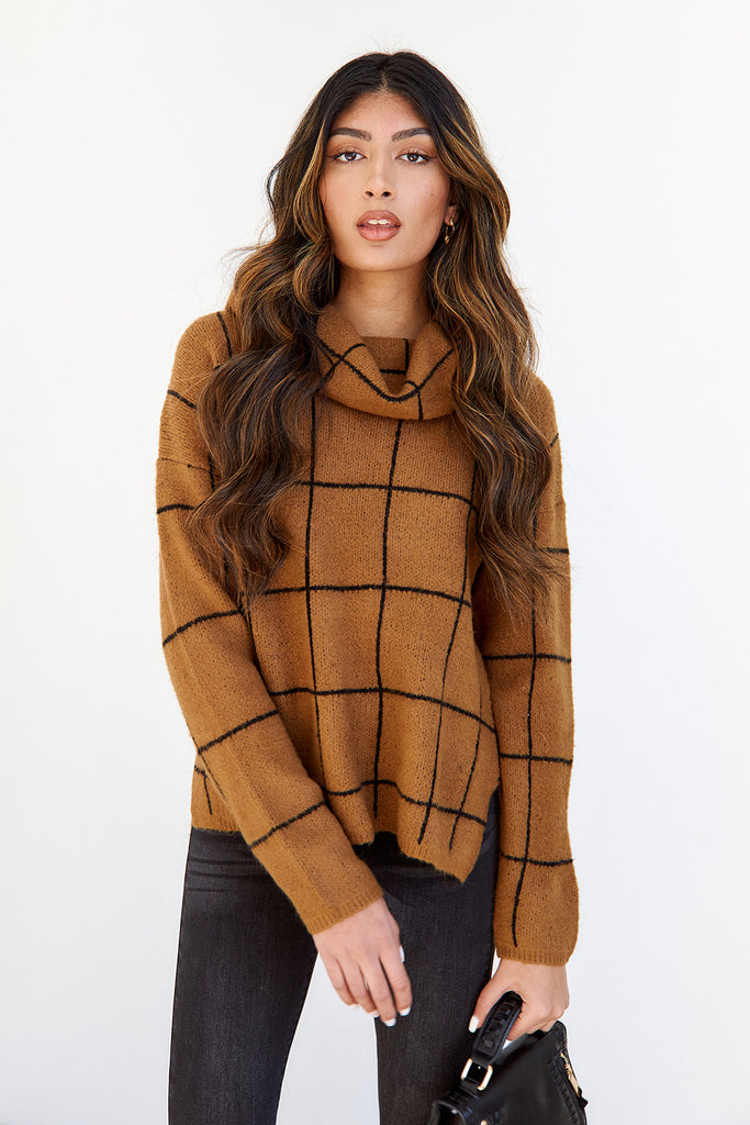 SALE - Owynn Turtleneck Grid Sweater - fab'rik