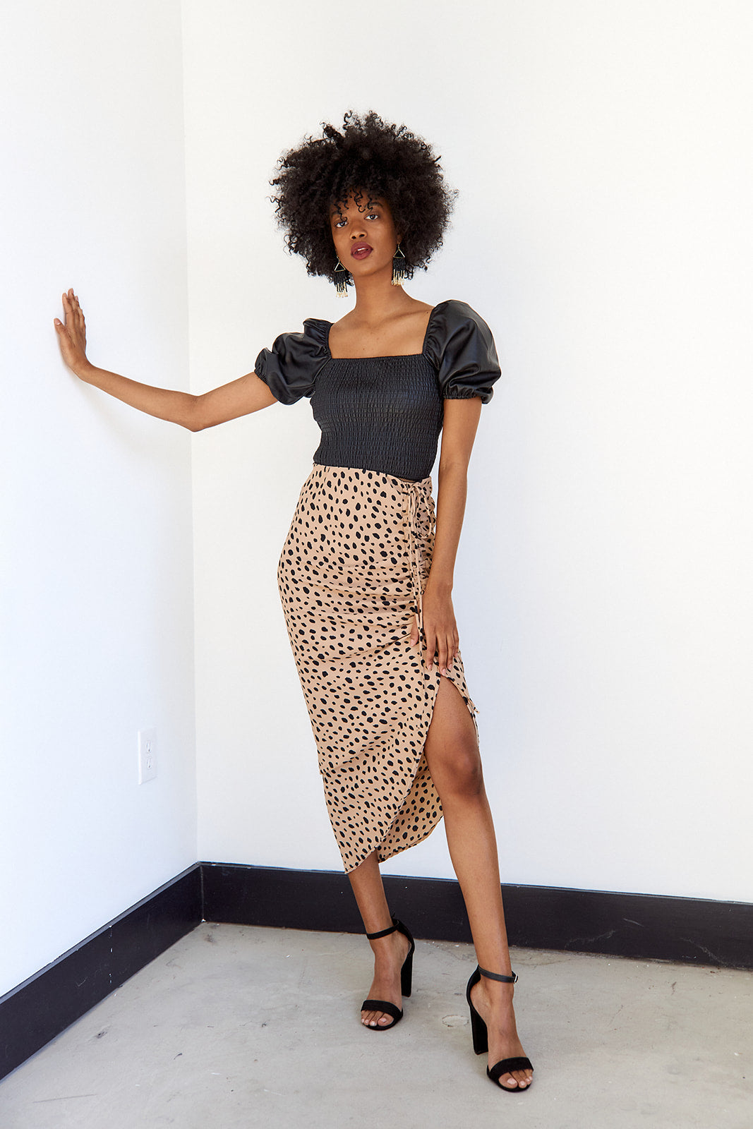 Chasey Cheetah Print Midi Skirt - fab'rik