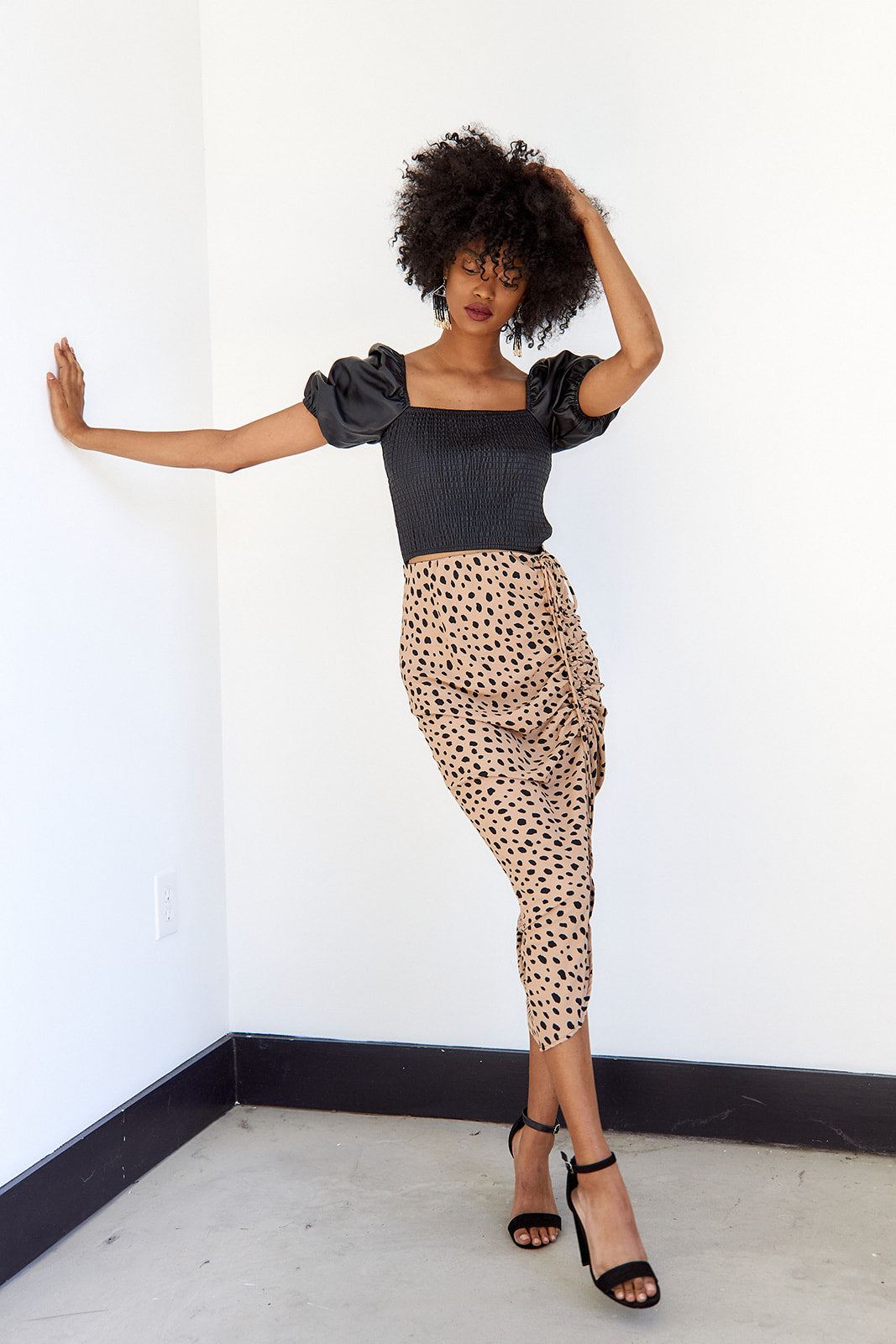 Chasey Cheetah Print Midi Skirt - fab'rik