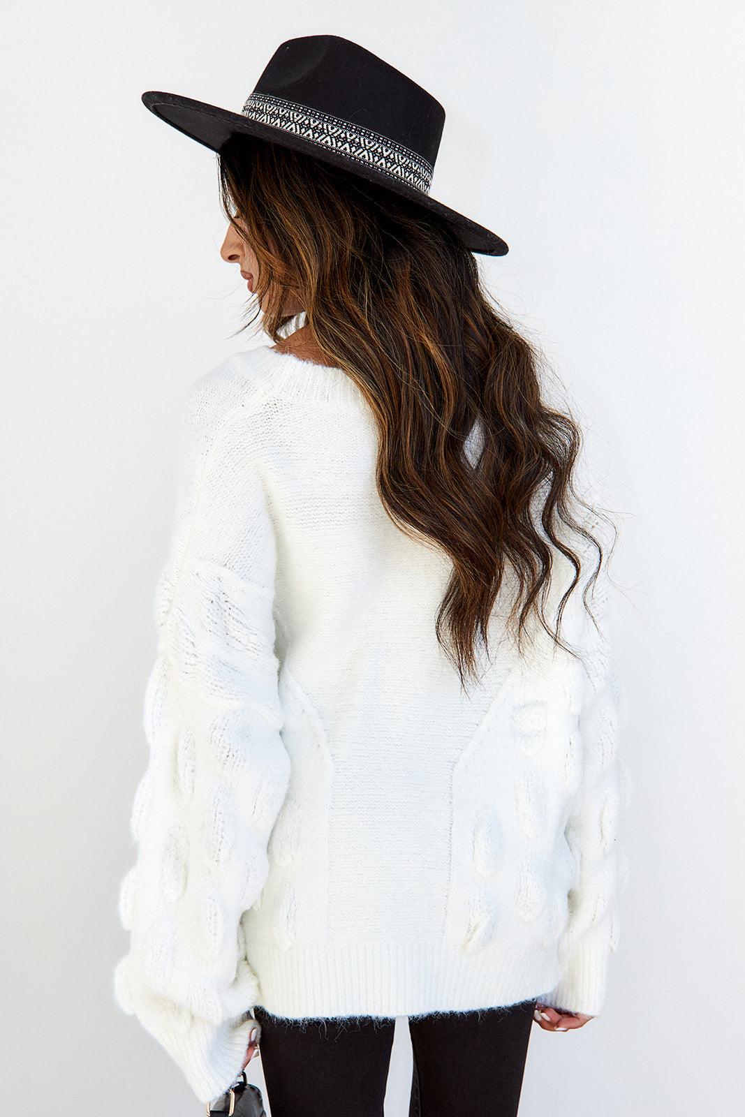 SALE - Perly Oversized Textured Detail Sweater - fab'rik