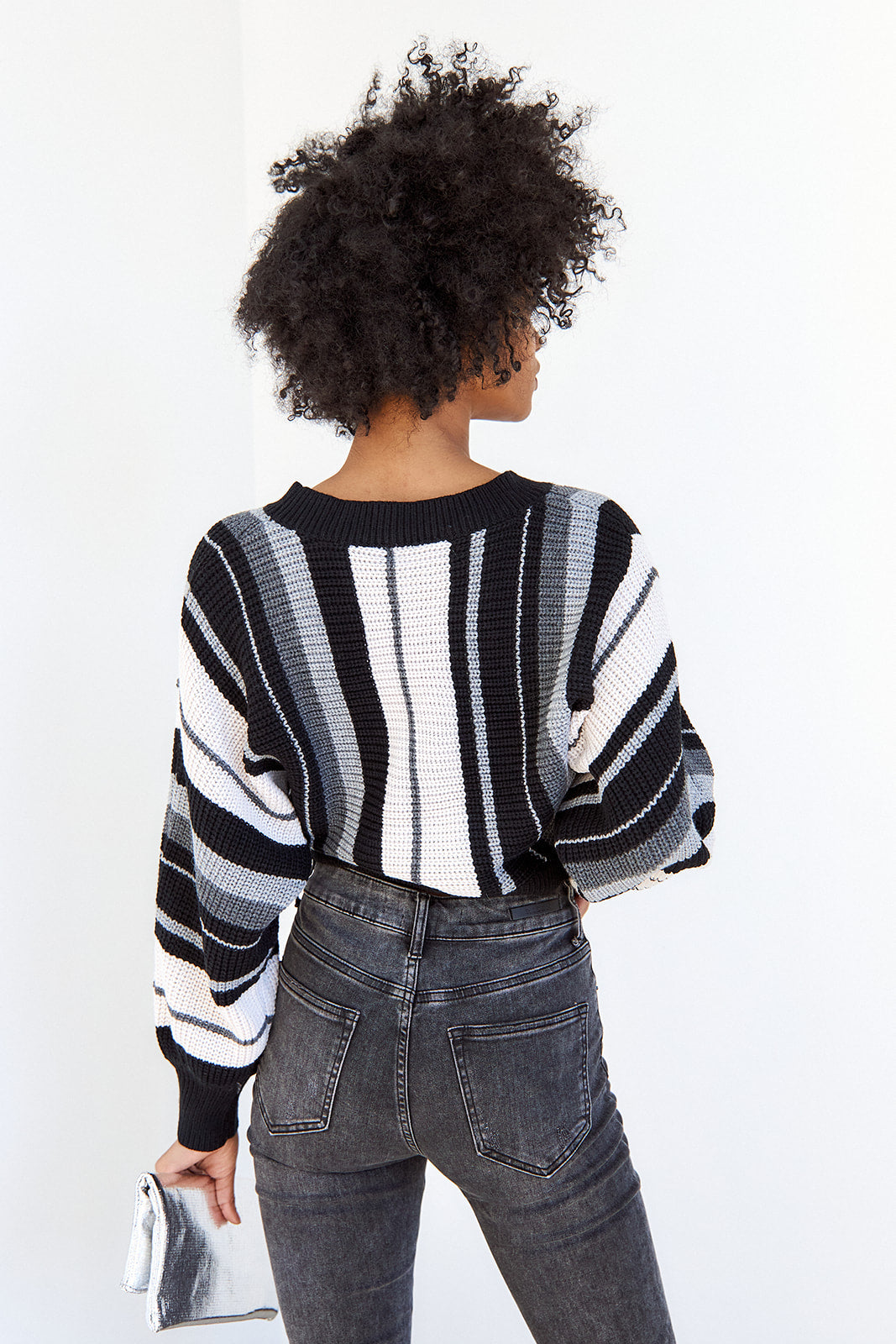 SALE - Mackie Striped Cropped Sweater - fab'rik