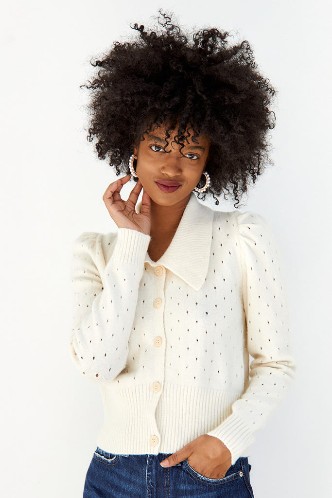 Marcelene Peter Pan Collared Cardigan - fab'rik