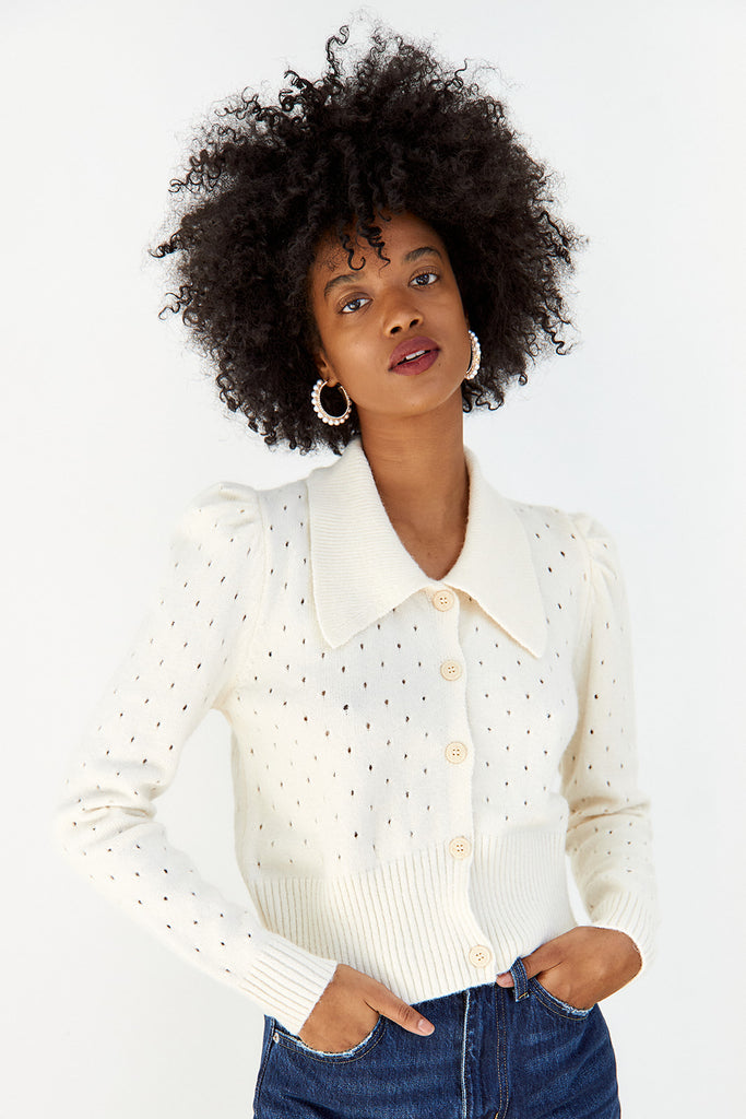 Marcelene Peter Pan Collared Cardigan - fab'rik
