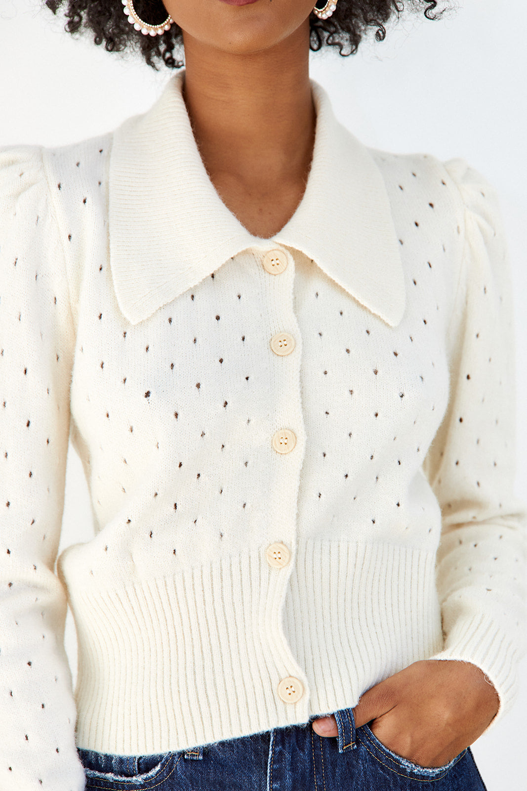 Marcelene Peter Pan Collared Cardigan - fab'rik