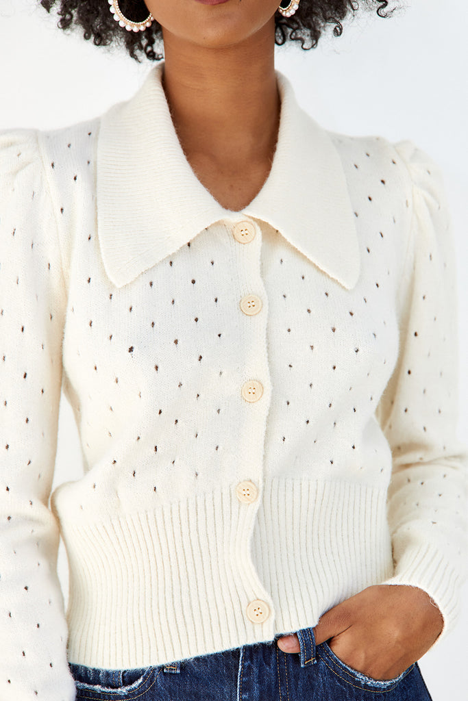 Marcelene Peter Pan Collared Cardigan - fab'rik