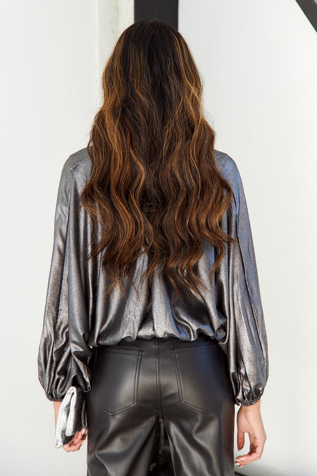 SALE - Payes Metallic Dolman Sleeve Blouse - fab'rik