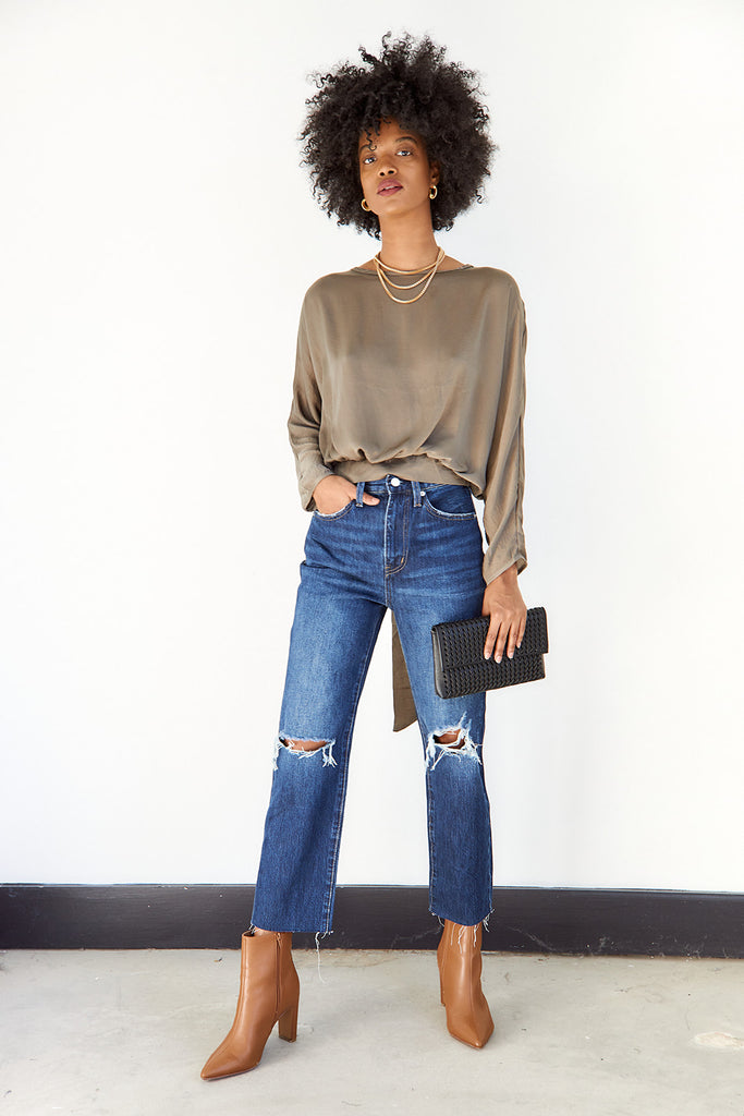 SALE - Beckie Tie Back Blouse - fab'rik