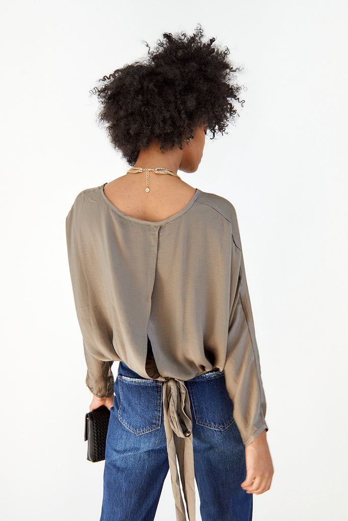 SALE - Beckie Tie Back Blouse - fab'rik