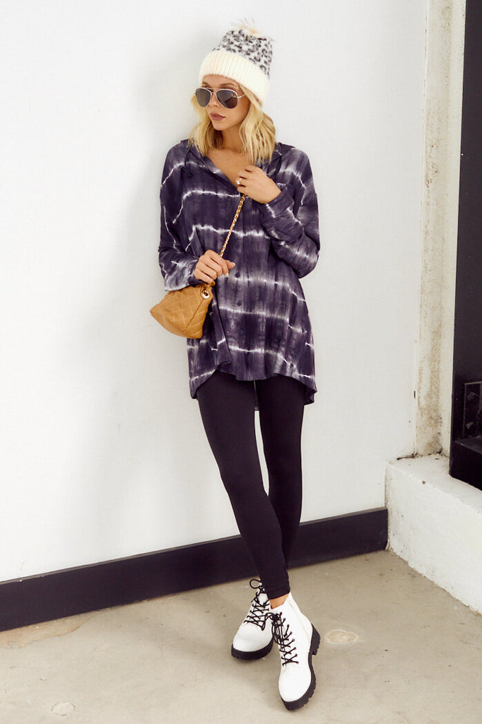 SALE - Loreley Tie Dye Hooded Top - fab'rik