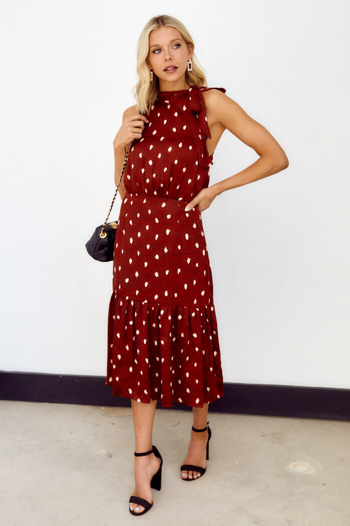 SALE - Astoria Printed Sleeveless Midi Dress - fab'rik