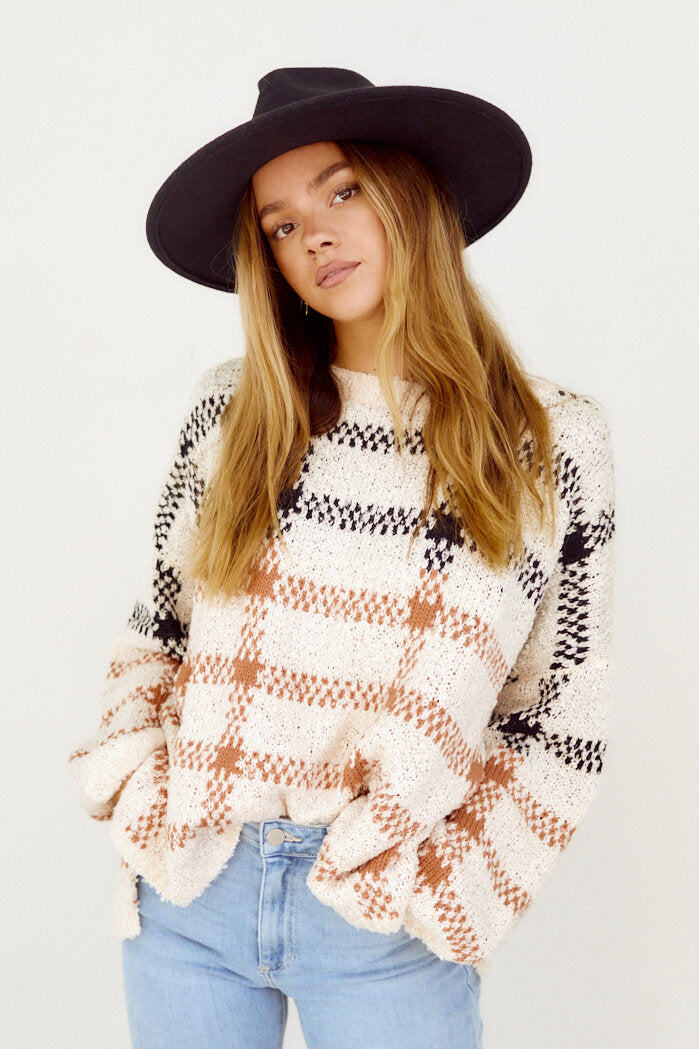 SALE - Marcie Plaid Sweater - fab'rik