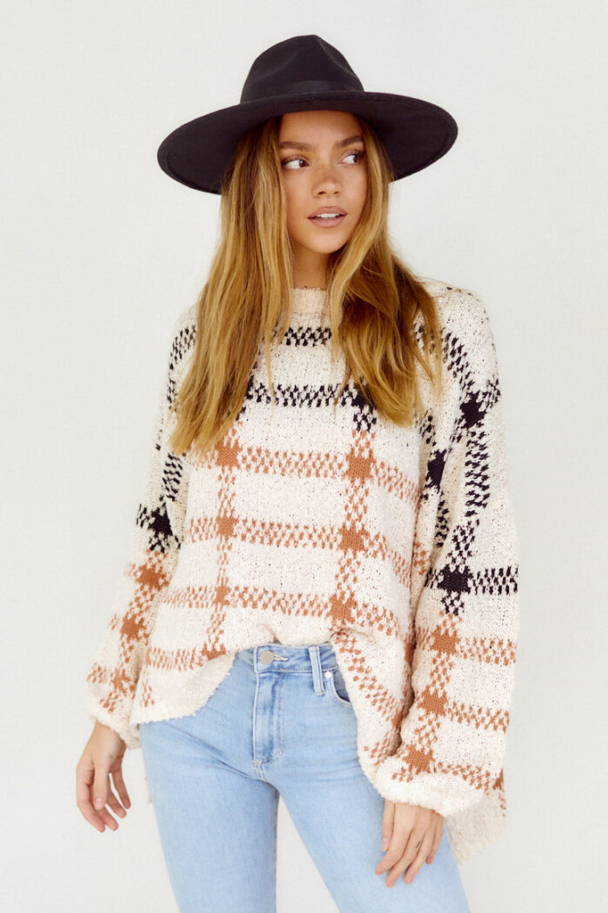 SALE - Marcie Plaid Sweater - fab'rik