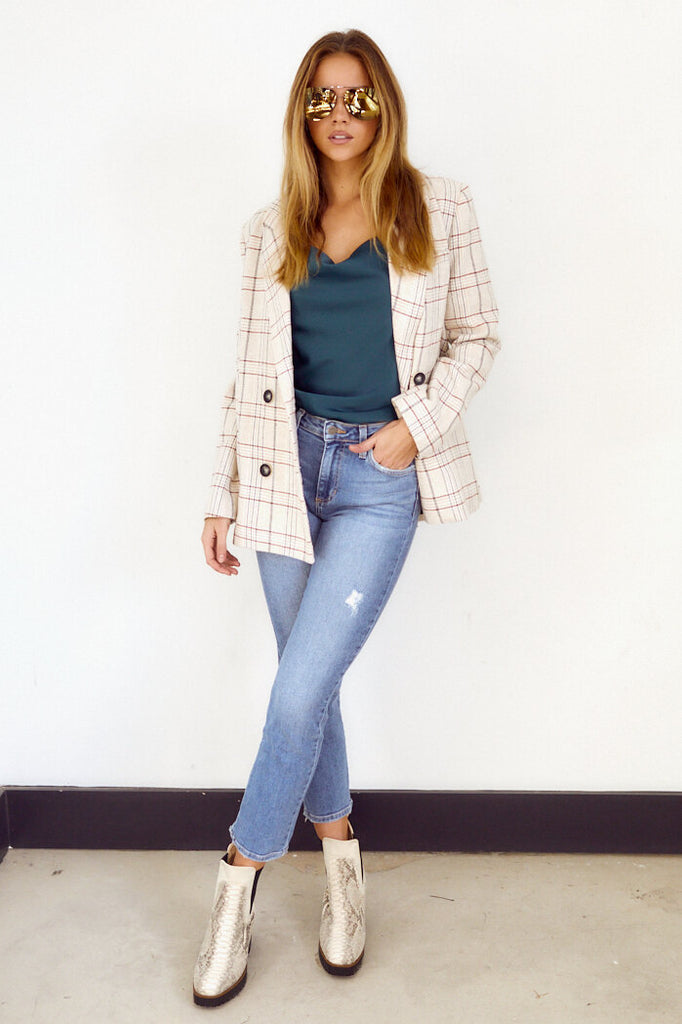 SALE - Asha Plaid Blazer - fab'rik