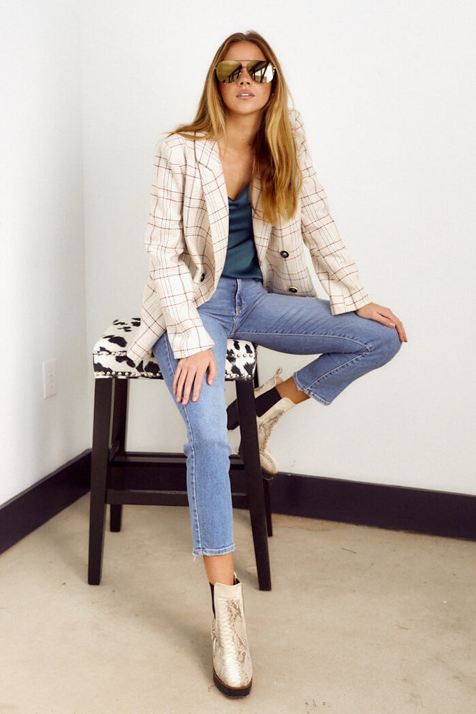 SALE - Asha Plaid Blazer - fab'rik