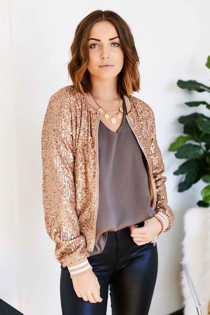 Cher Allover Zip Sequin Jacket - fab'rik
