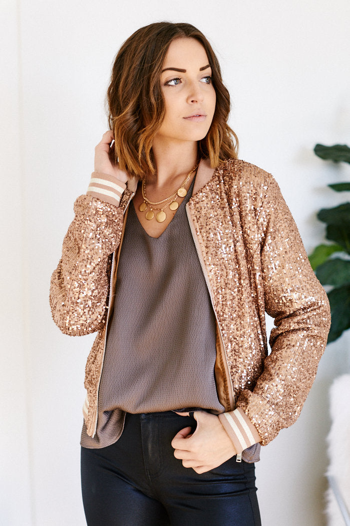 Cher Allover Zip Sequin Jacket - fab'rik
