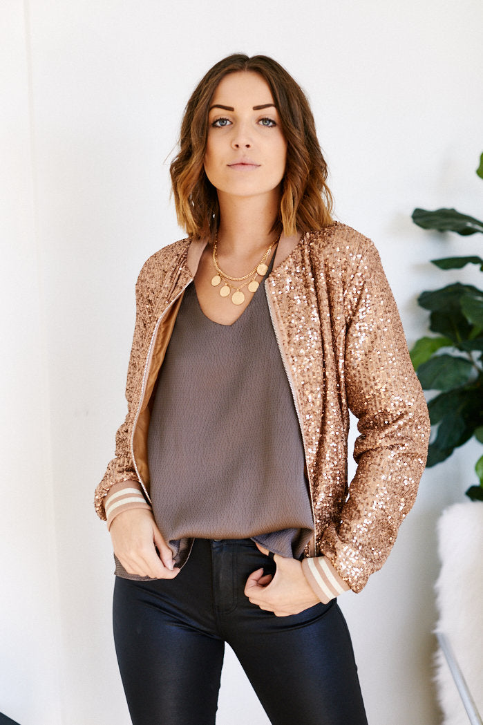 Cher Allover Zip Sequin Jacket - fab'rik