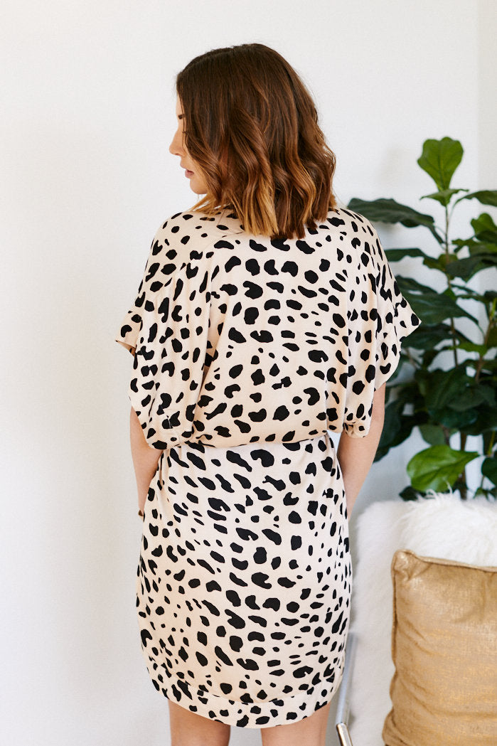 Callan Leopard Print Kimono Dress - fab'rik