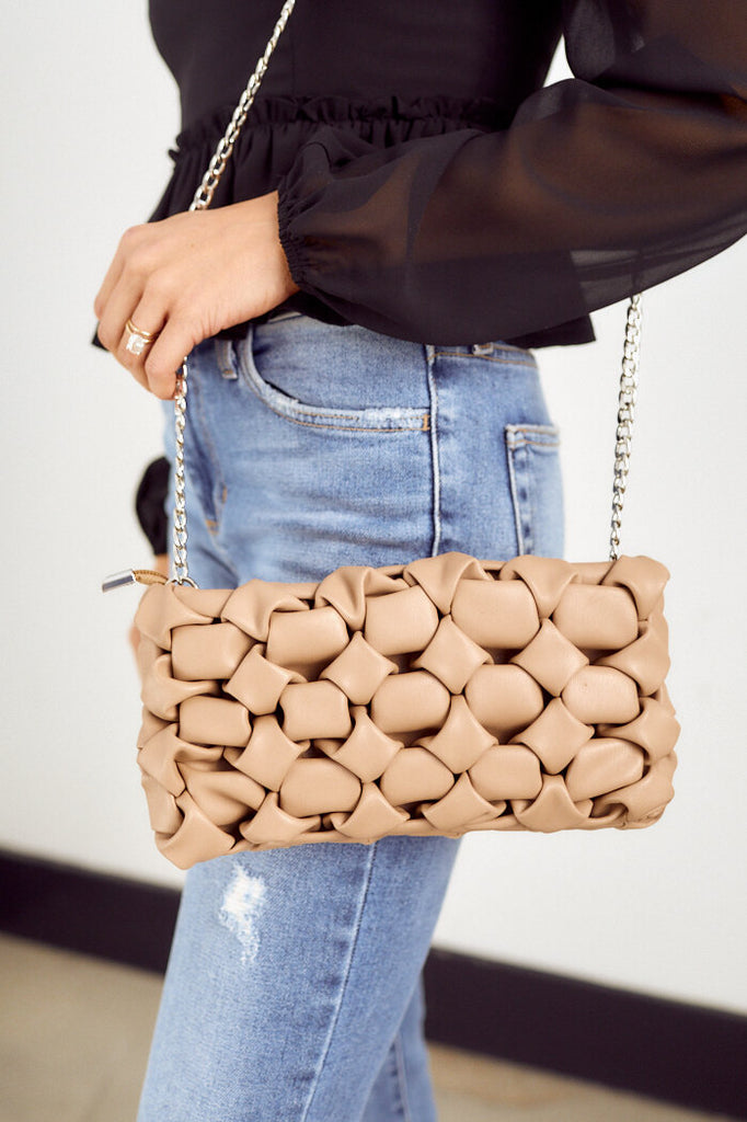 Cleo Faux Leather Woven Bag - fab'rik