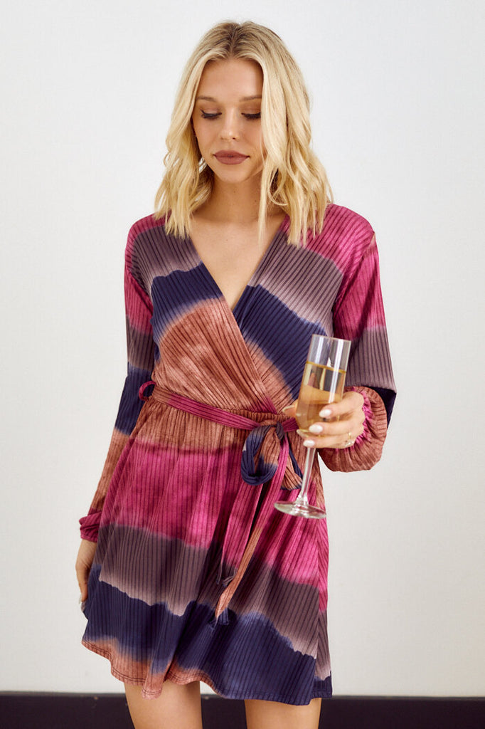 SALE - Colby Tie Dye Wrap Dress - fab'rik