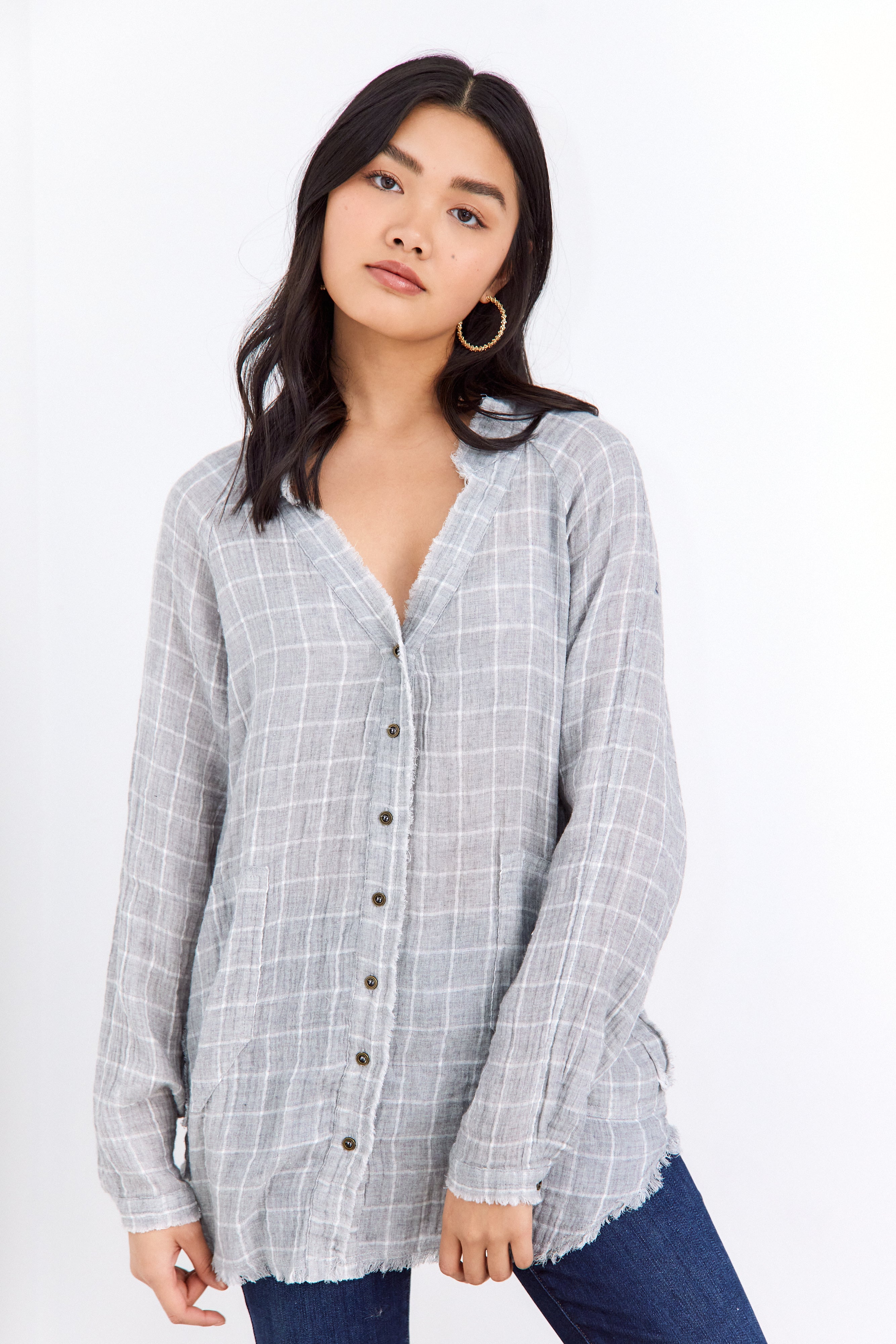 Nikki Woven Button Front Tunic - fab'rik