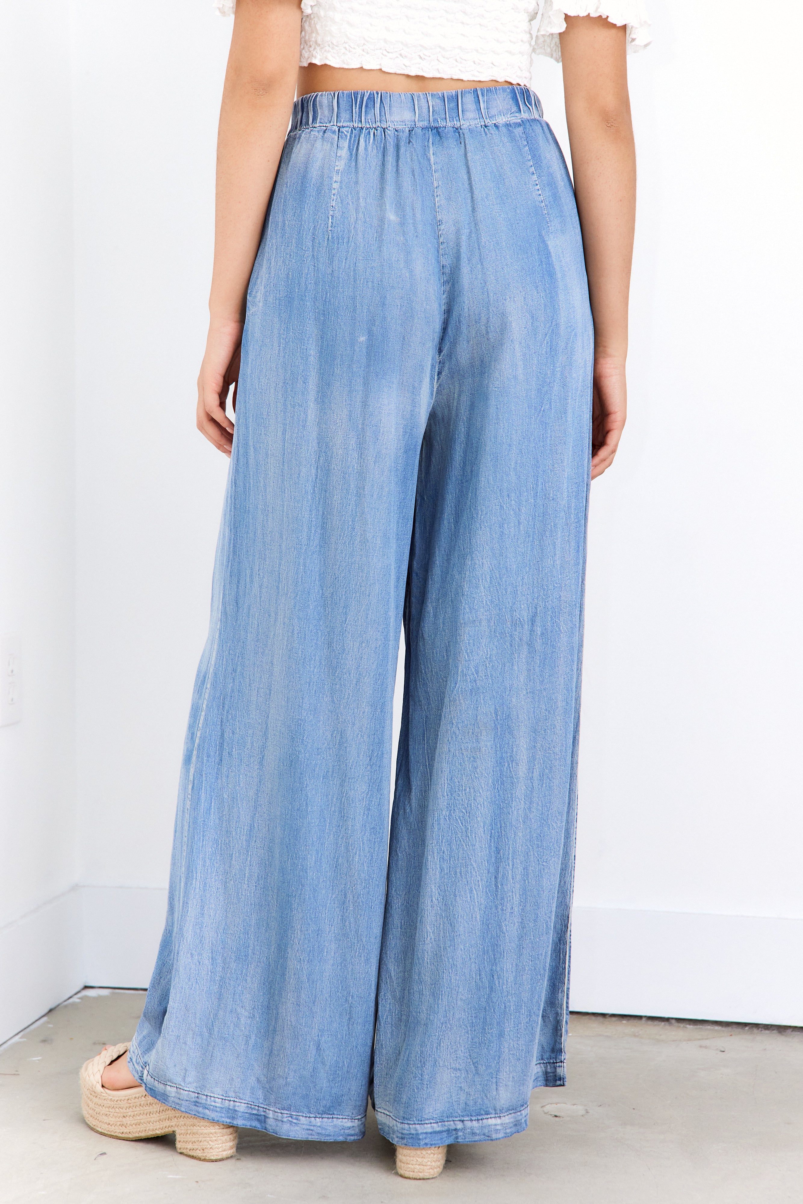 Samantha Denim Wide Leg Pants - fab'rik