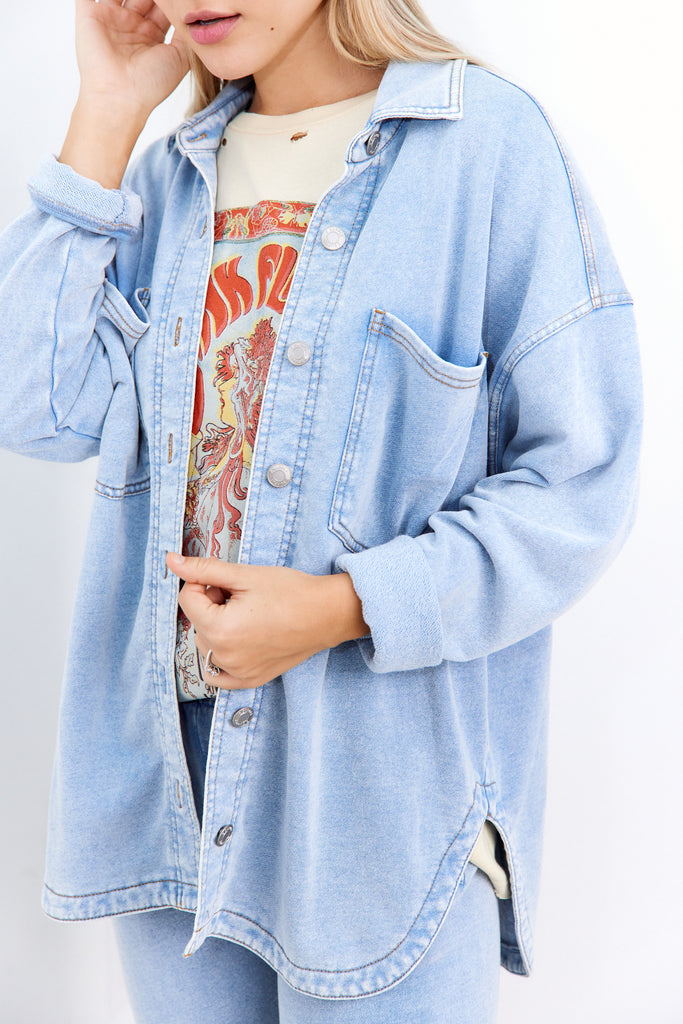 Z Supply All Day Knit Denim Jacket - fab'rik