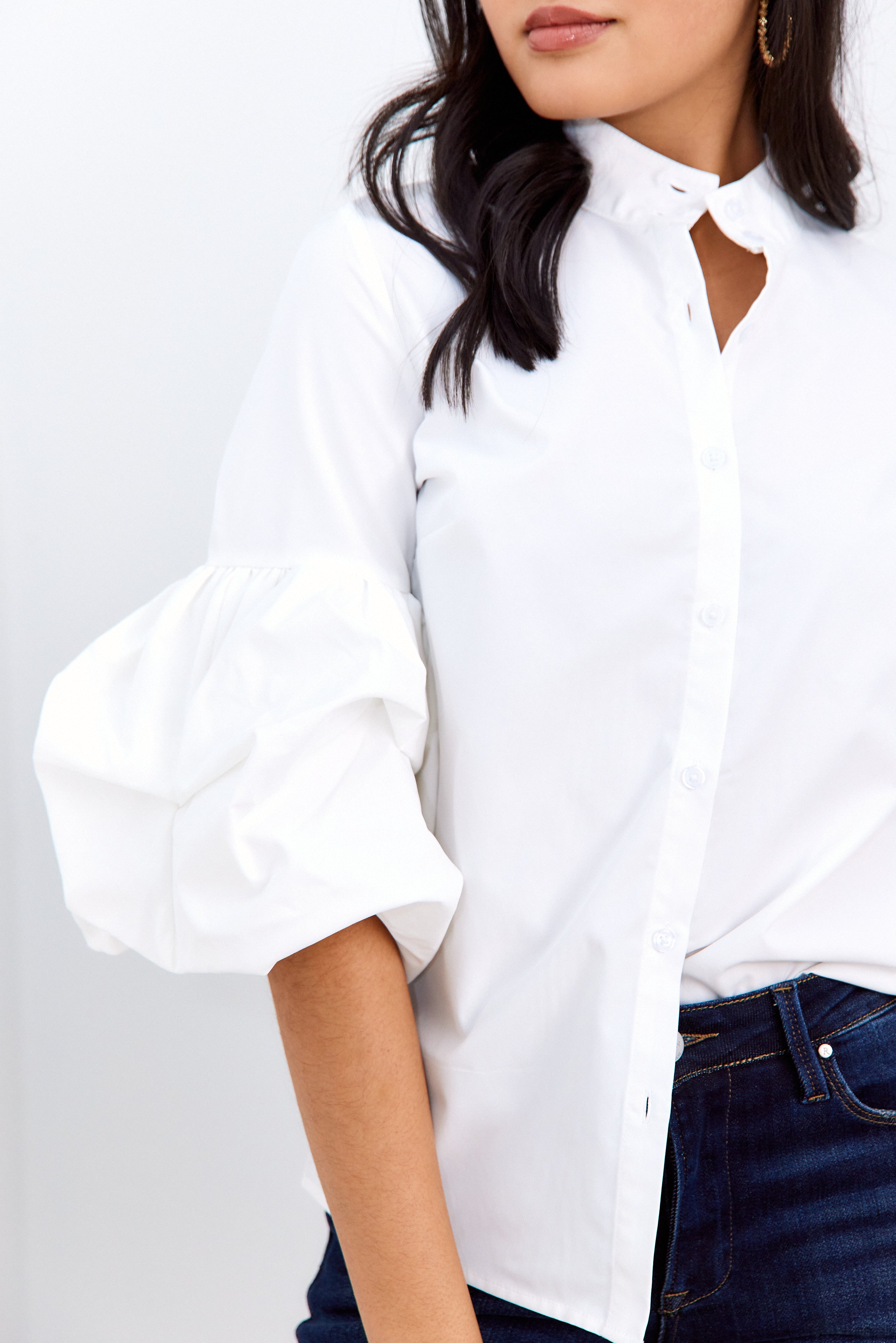 Sofia Bell Sleeve Button Down Top - fab'rik