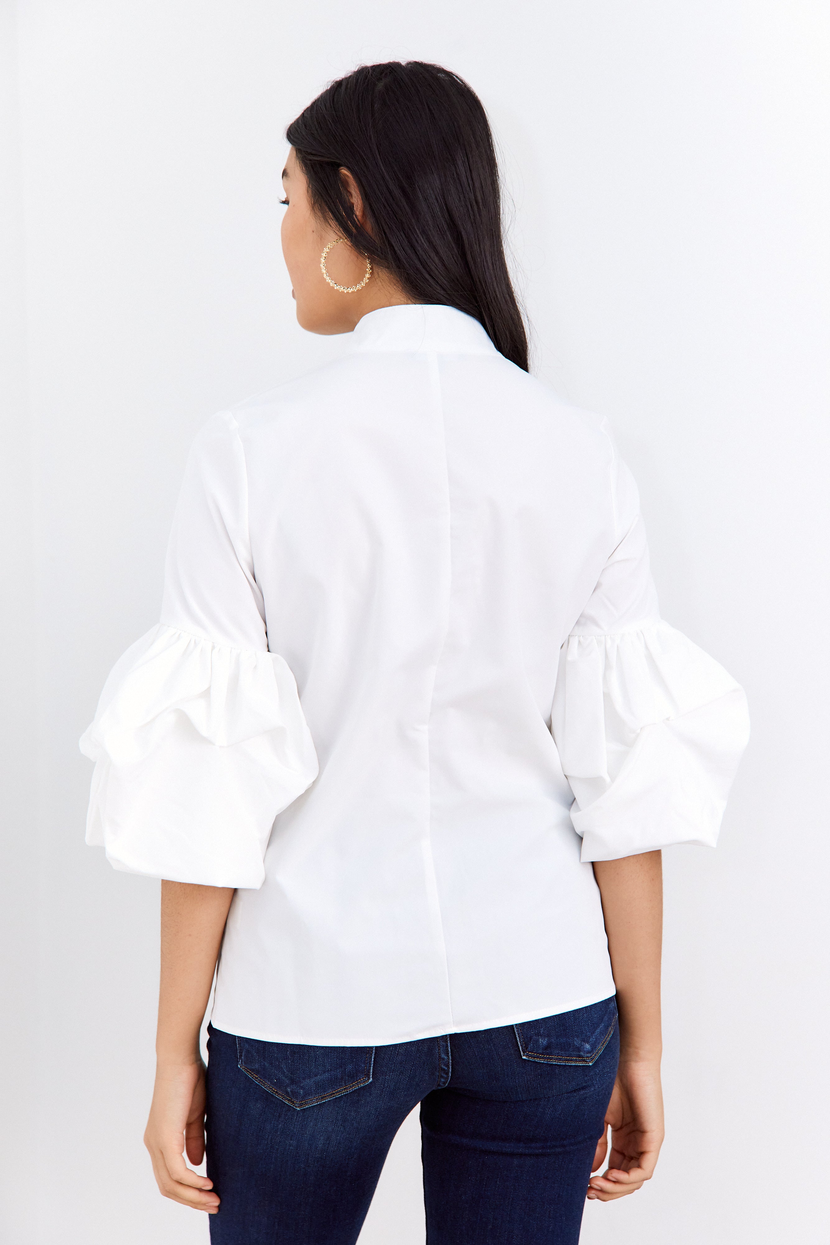 Sofia Bell Sleeve Button Down Top - fab'rik