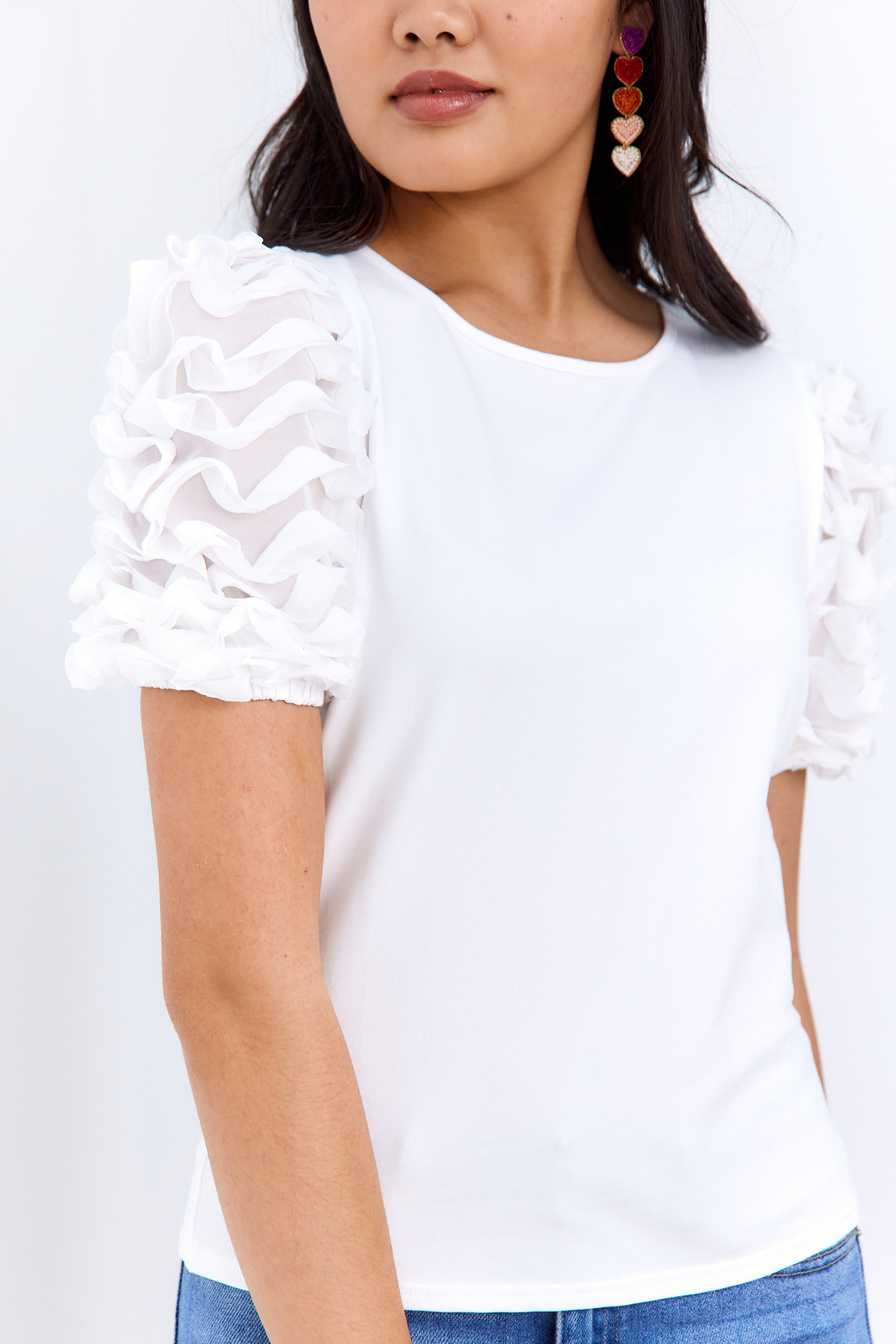 Adelaide Contrast Ruffle Detail Top - fab'rik