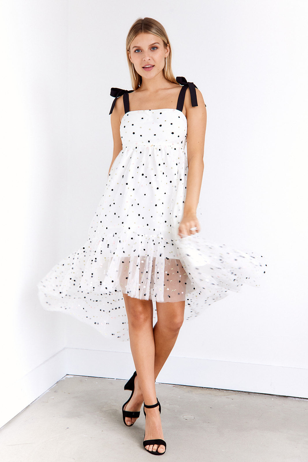 Stella Dotted Tulle Midi Dress - fab'rik