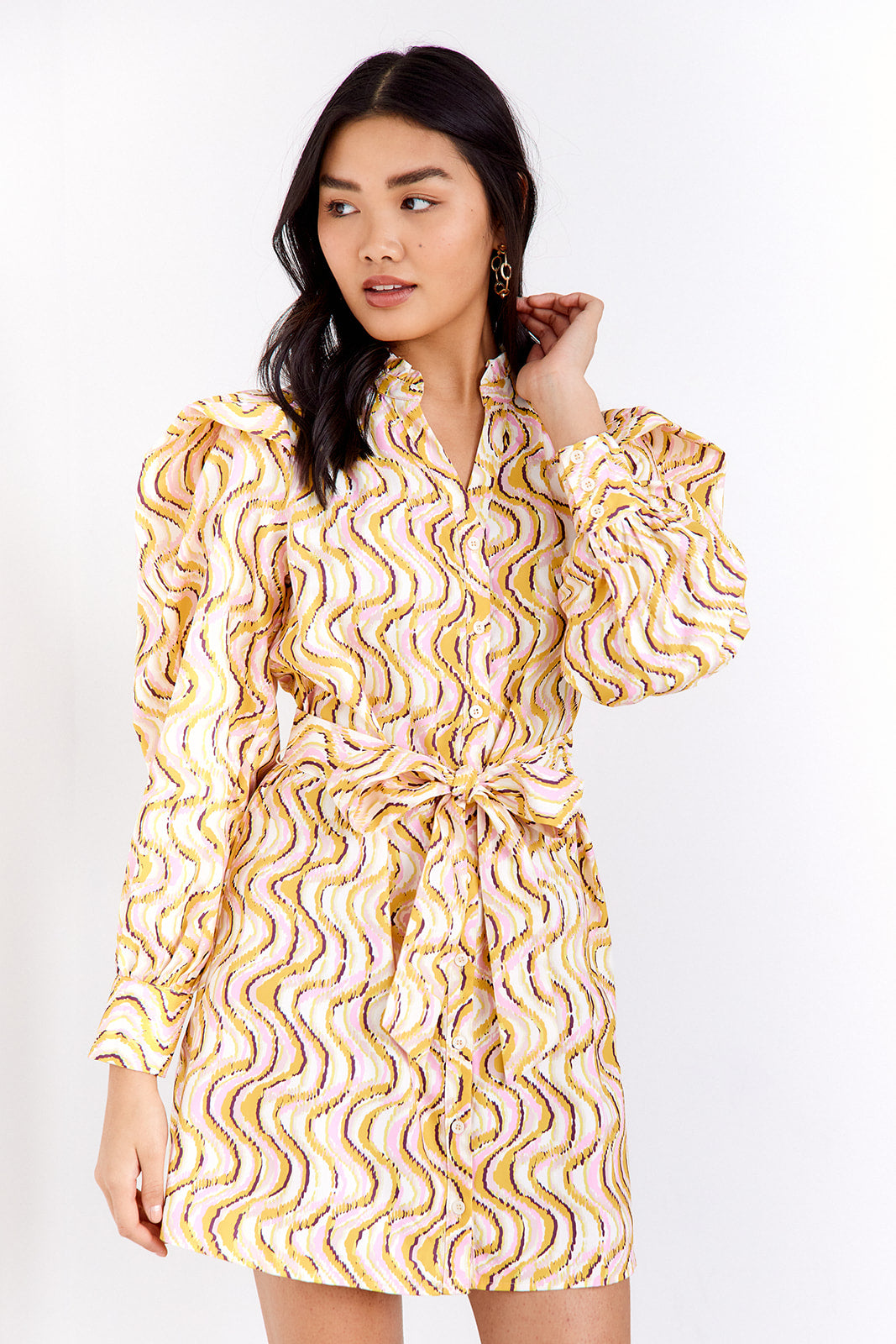 Dakota Printed Shirt Mini Dress - fab'rik