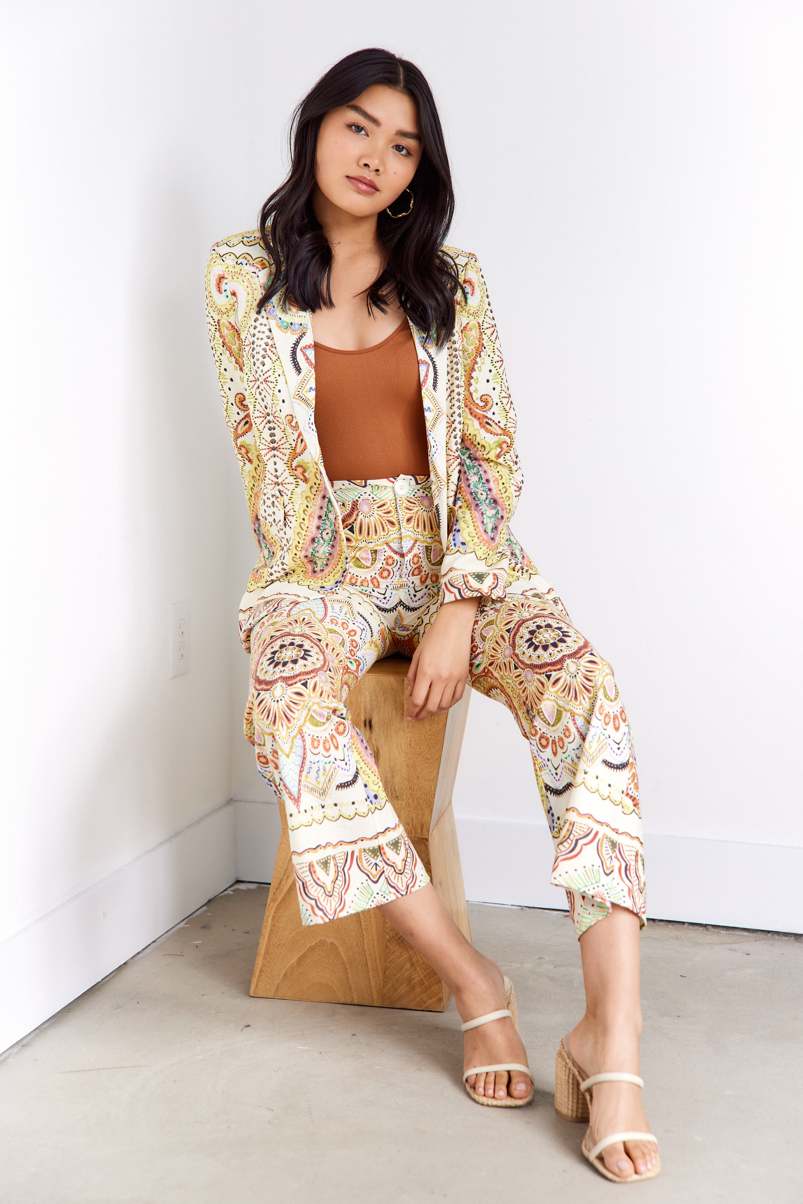 Quincy Paisley Print Trouser Pants - fab'rik