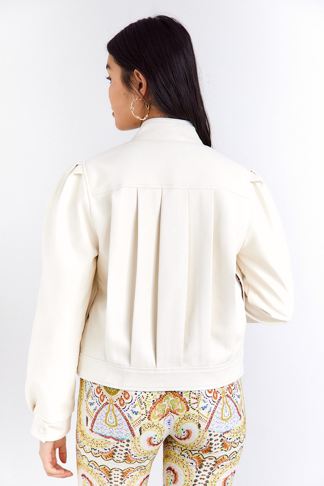 Savannah Puff Sleeve Faux Leather Jacket - fab'rik