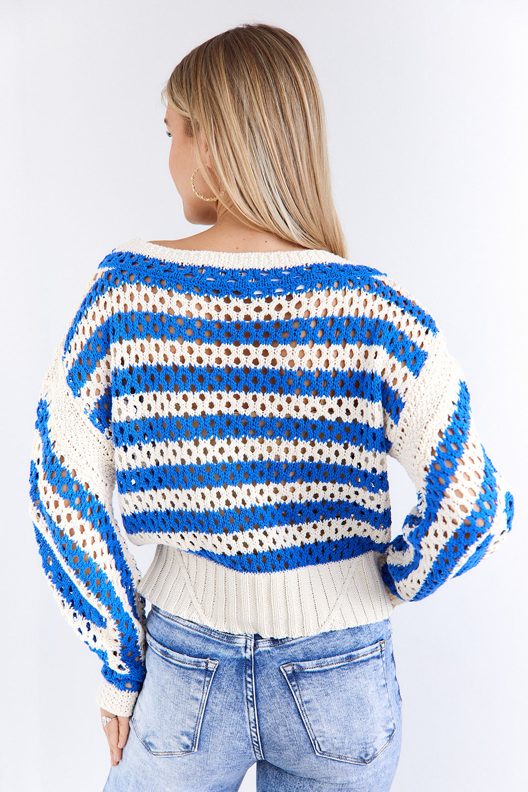 Chicago Striped Drop Sleeve Sweater - fab'rik