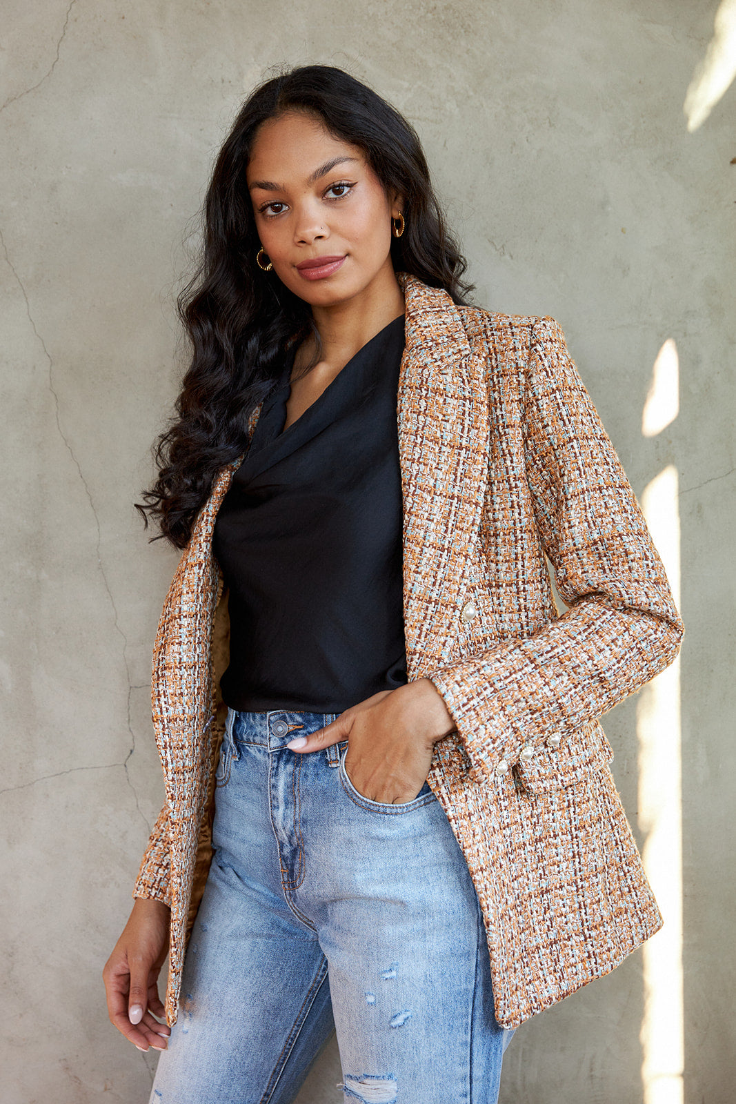 Whitney Tweed Detail Blazer - fab'rik