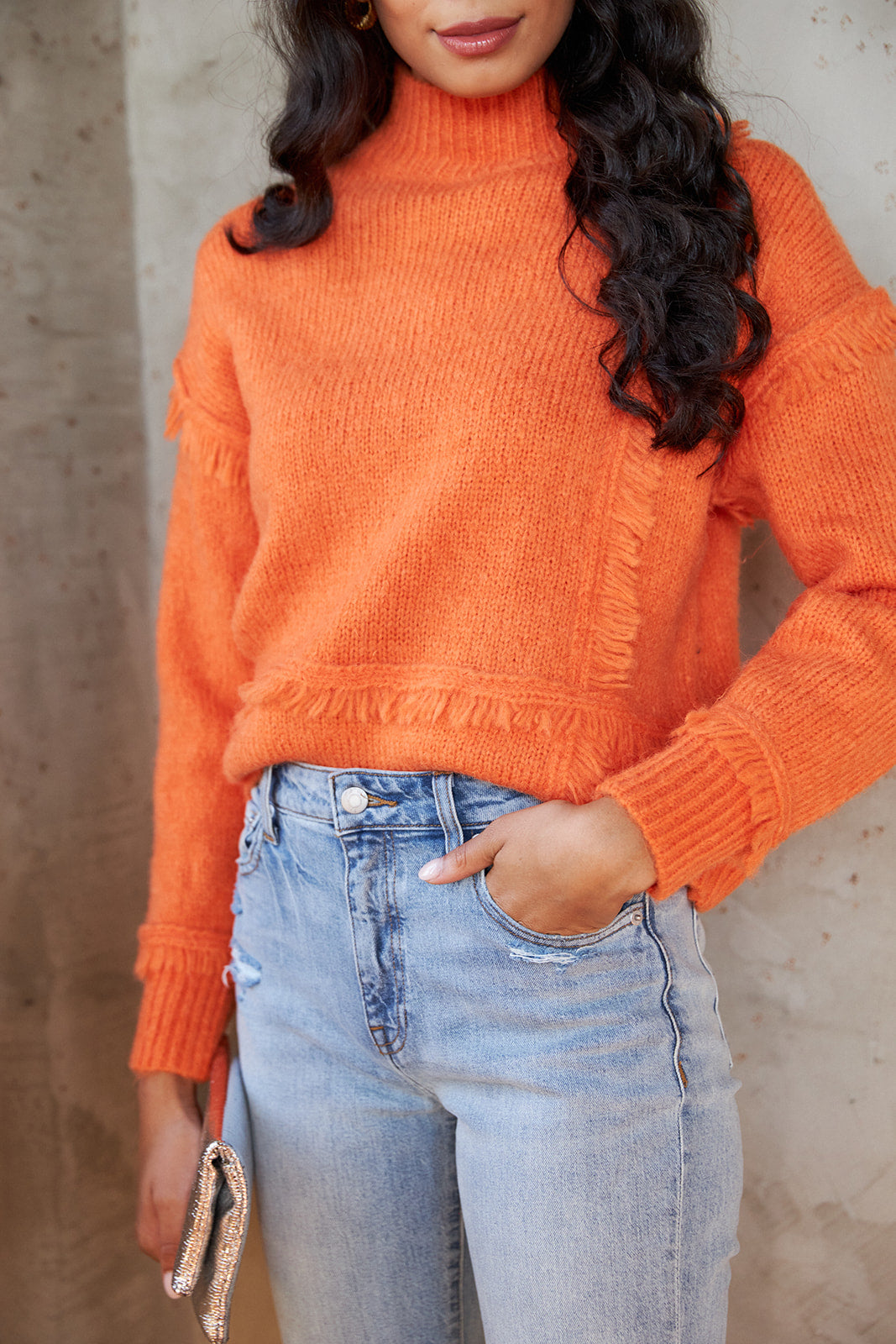 SALE - Etty Fringe Turtleneck Sweater - fab'rik