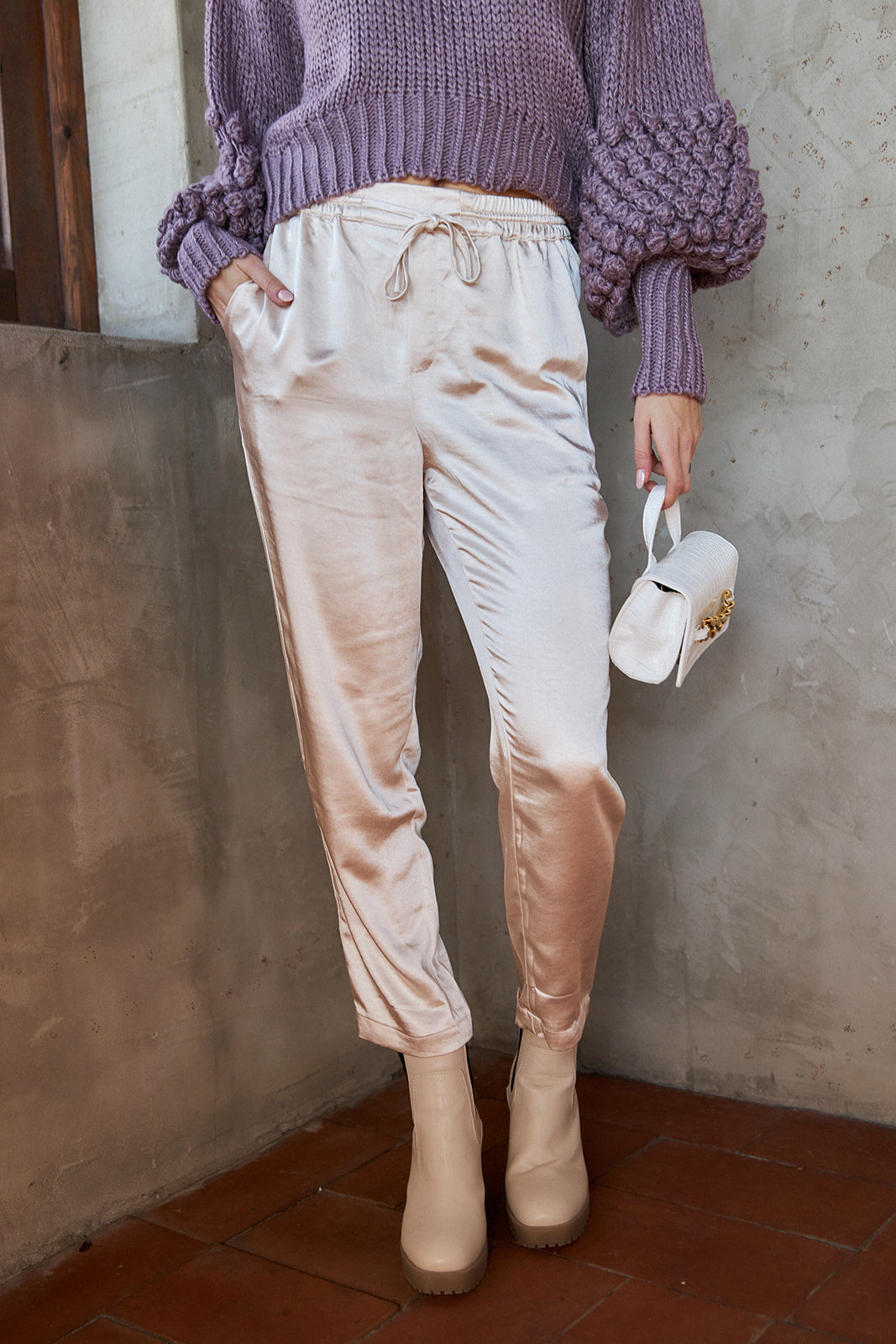 Atlas Cropped Satin Pant - fab'rik