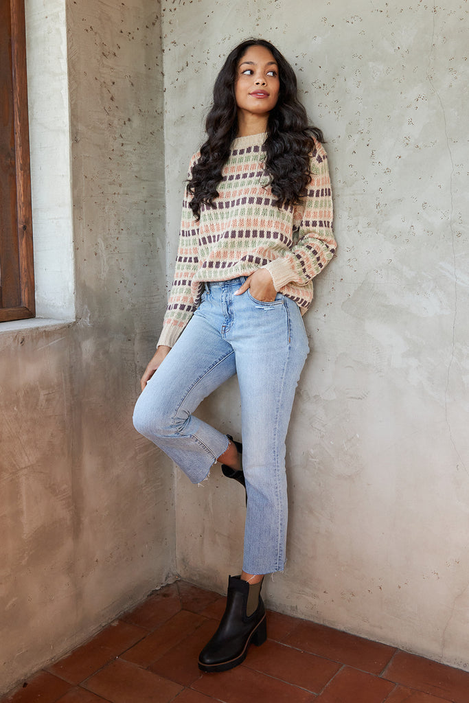 SALE - Kourt Dotted Striped Sweater - fab'rik