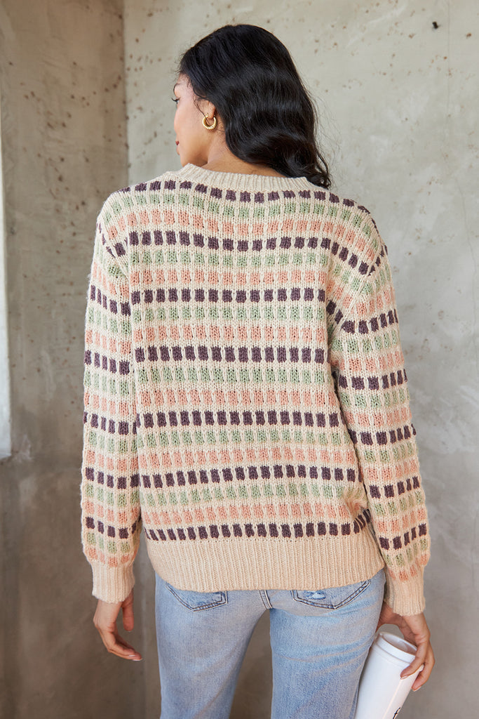 SALE - Kourt Dotted Striped Sweater - fab'rik