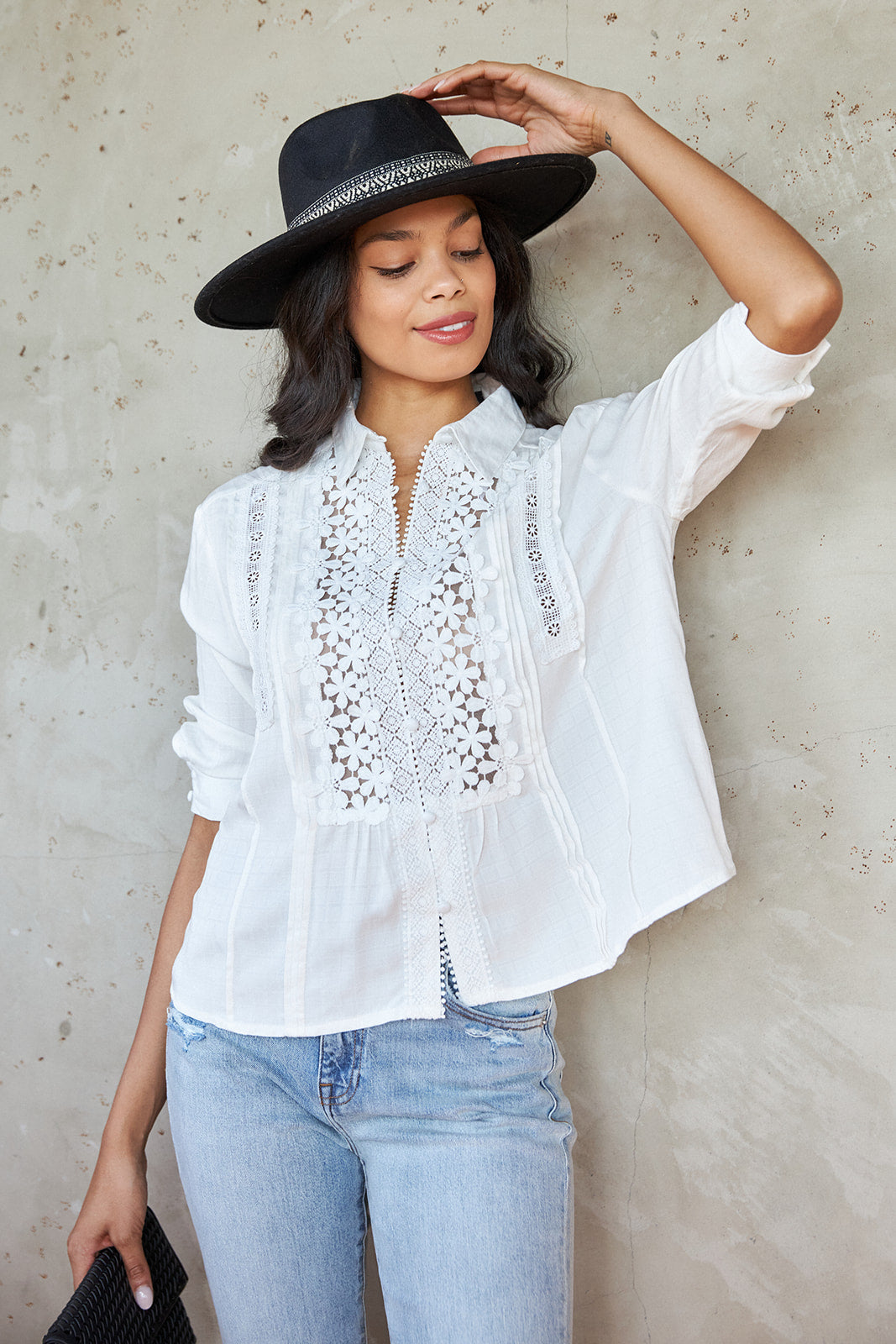 SALE - Kimball Collar Trim Top - fab'rik