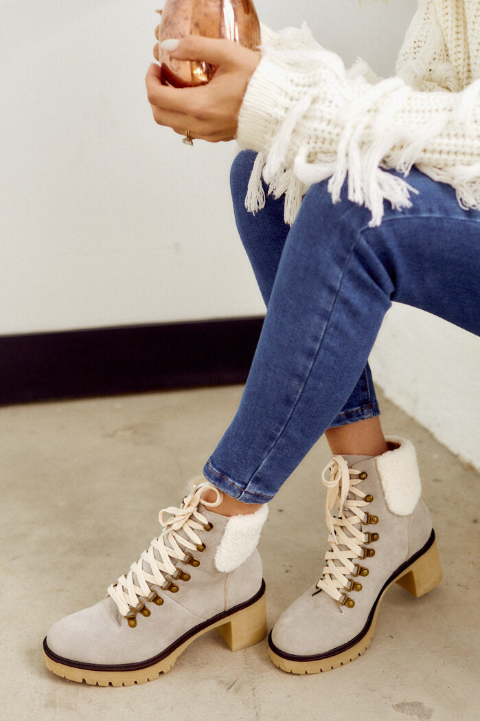 SALE - Monroe Shearling Bootie - fab'rik