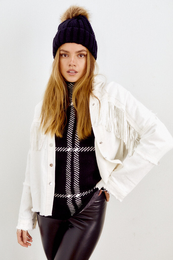 SALE - Alistar Fringe Detail Jacket - fab'rik
