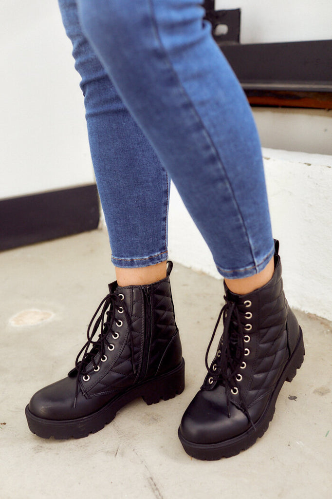 SALE - Dawson Quilted Combat Boot - fab'rik